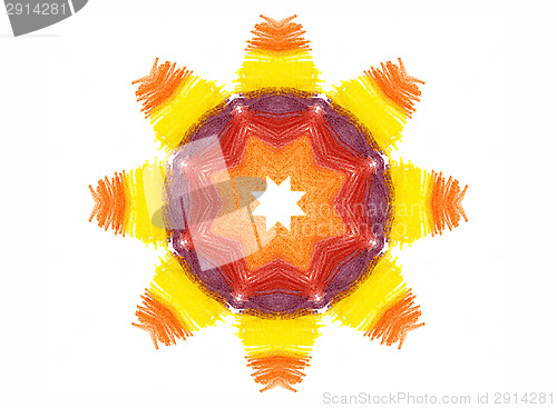 Image of Abstract bright color shape on white background