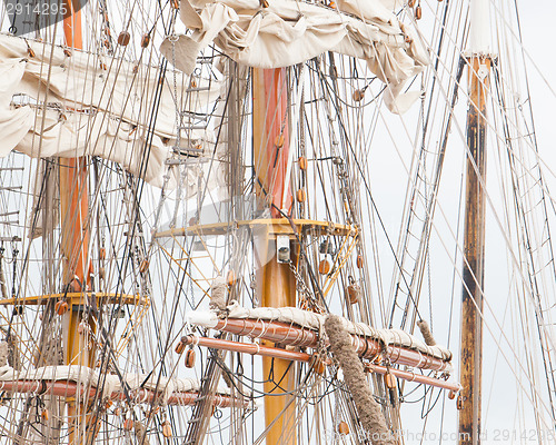 Image of Old sail and old ship masts