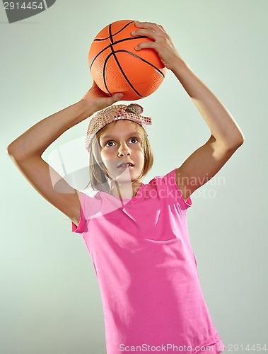 Image of child playing basketball and throwing ball