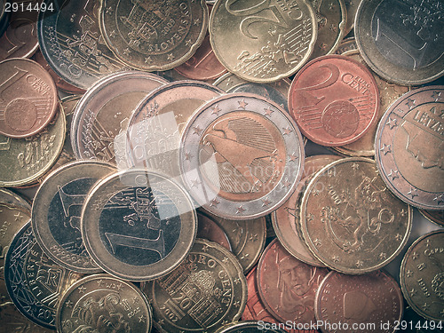 Image of Retro look Euro coins