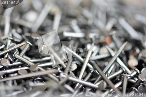 Image of Metal nails set, macro