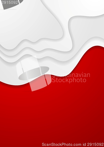 Image of Abstract red and white wavy background