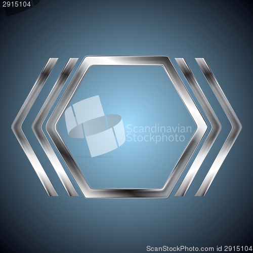 Image of Abstract metallic hexagon shape