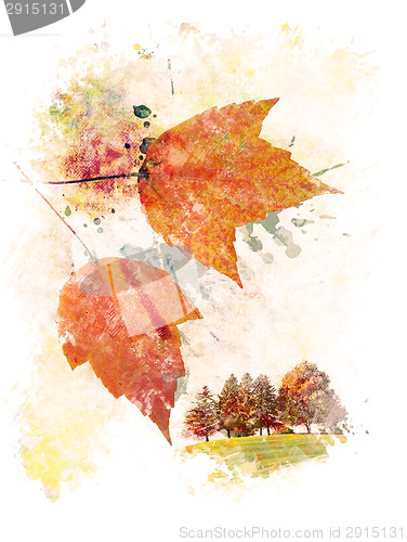 Image of Watercolor Image Of  Autumn 