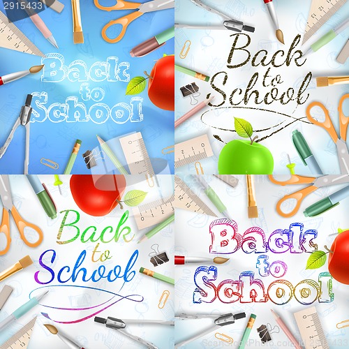 Image of Set of Welcome back to school template. EPS 10