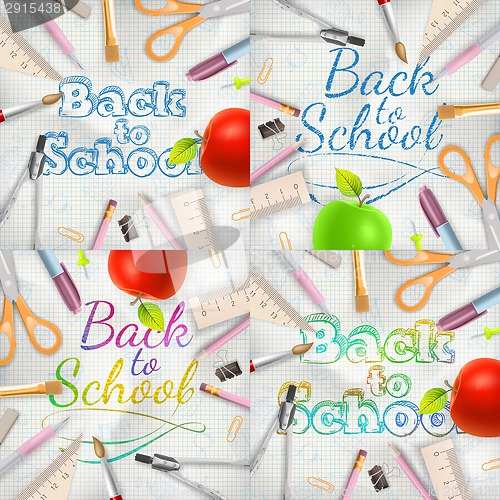 Image of Set of Welcome back to school template. EPS 10