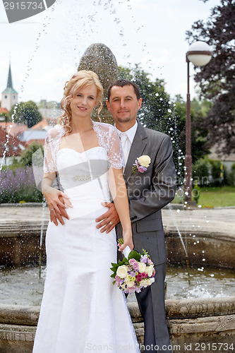 Image of beautiful young wedding couple