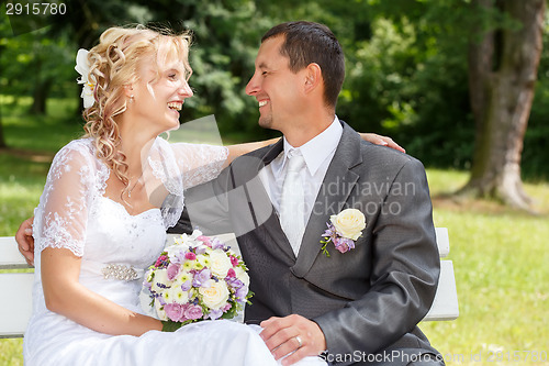 Image of beautiful young wedding couple