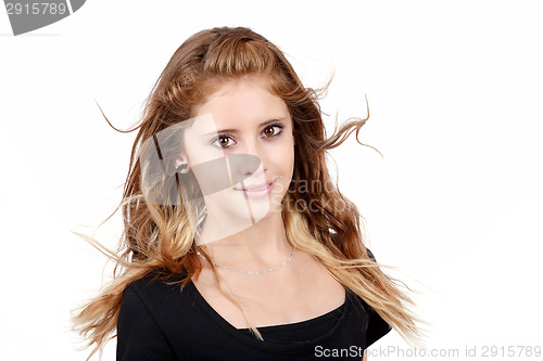 Image of Studio portrait of young beautiful girl