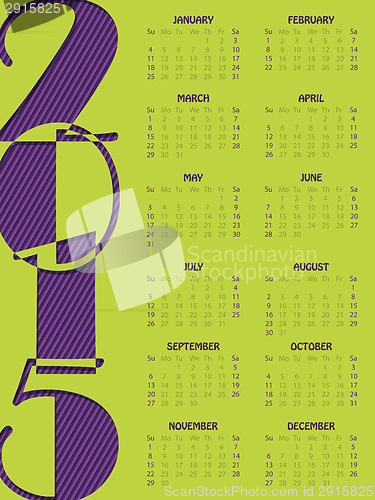 Image of Simple portrait calendar for 2015