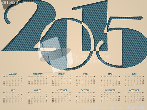 Image of Simple landscape calendar for 2015