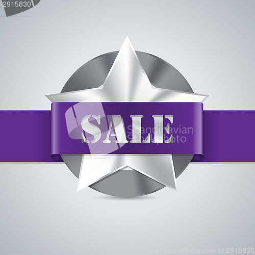 Image of Star shaped metallic sale badge