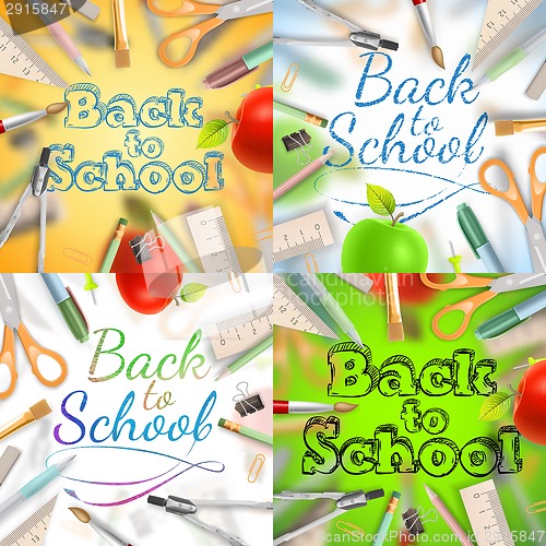 Image of Set of Welcome back to school template. EPS 10