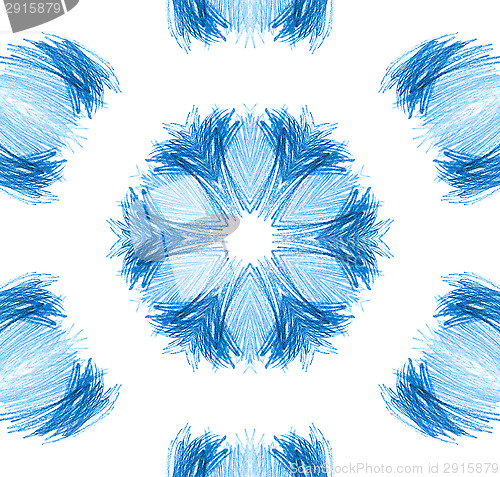 Image of Abstract blue pencil drawn pattern