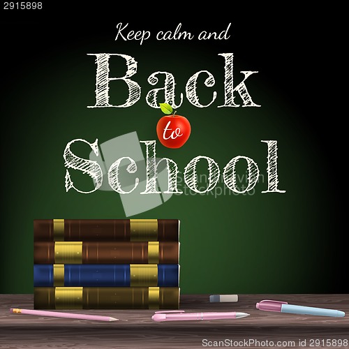 Image of Back to school, school books. EPS 10