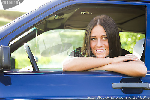 Image of Lady and car