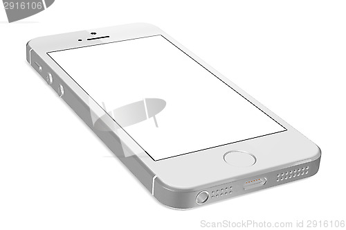 Image of Silver iPhone 5s with blank white screen