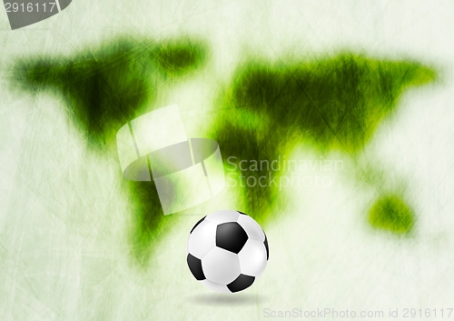 Image of Grunge green map and football