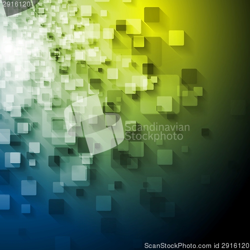 Image of Abstract tech squares vector design