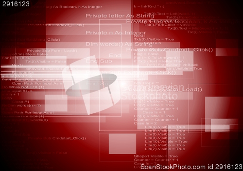 Image of Abstract red tech background