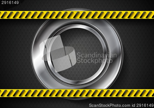 Image of Abstract tech background with danger tape