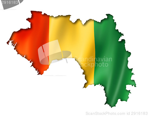 Image of Guinean flag map