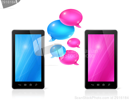 Image of Speech bubbles and mobile phones
