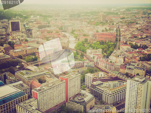 Image of Retro look Berlin aerial view