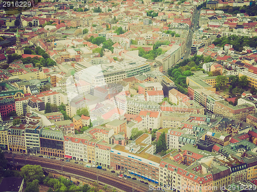 Image of Retro look Berlin aerial view