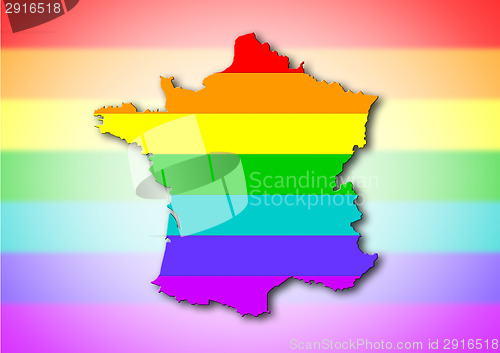 Image of France - Rainbow flag pattern