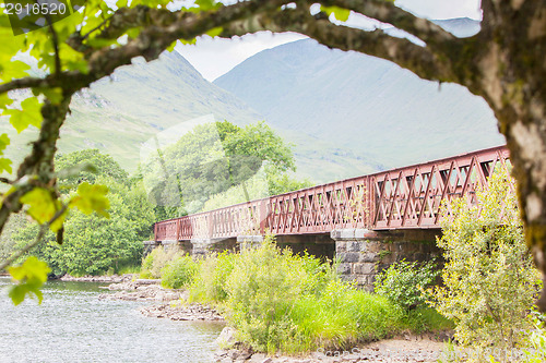 Image of Structure of metal railway bridge