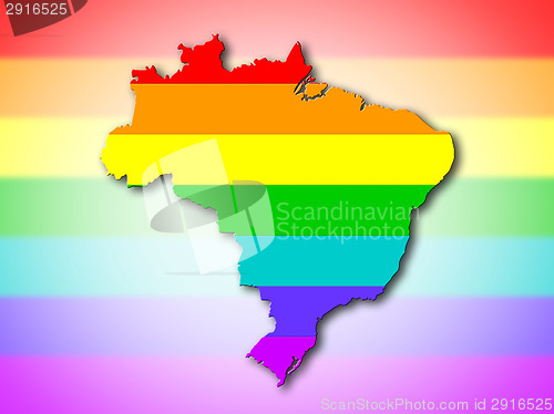 Image of Brazil - Rainbow flag pattern