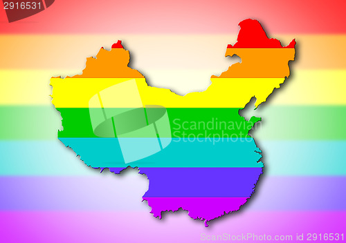 Image of China - Rainbow flag pattern