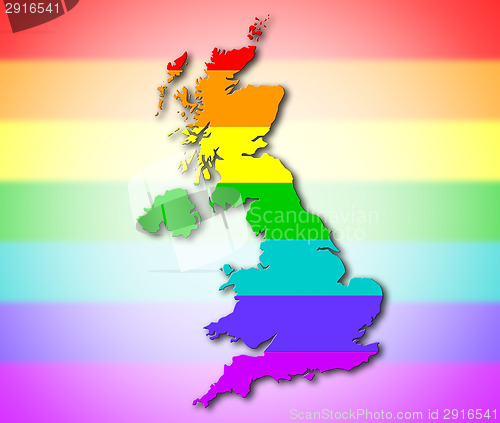 Image of United Kingdom - Rainbow flag pattern