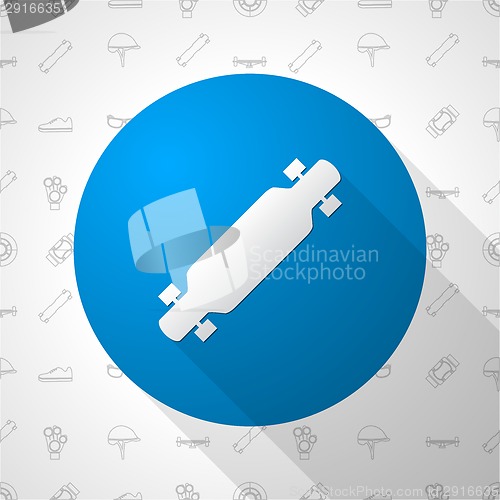 Image of Flat circle vector icon for longboard