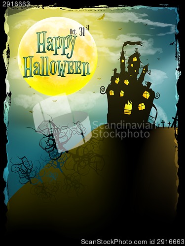 Image of Halloween party greeting card. EPS 10