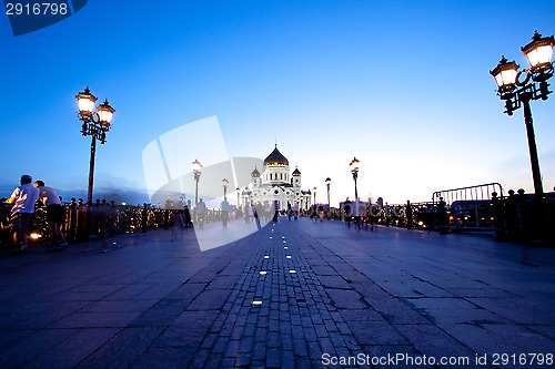 Image of Cathedral of Christ the Saviour church at evening, Russia - 01.0