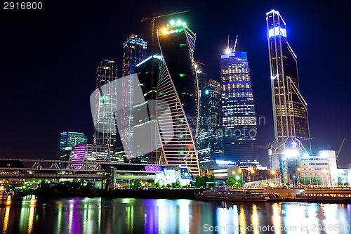 Image of Moscow-city at night, Russia-01.06.2014