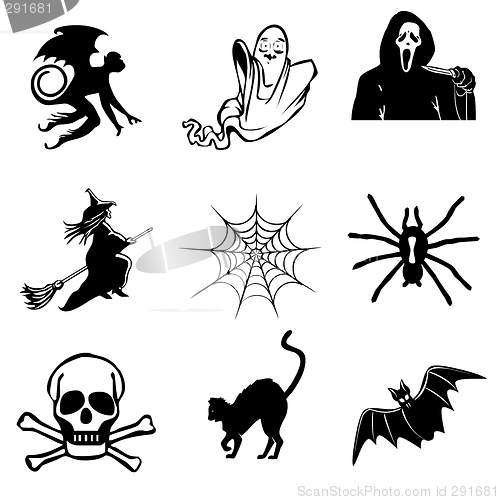 Image of Halloween icons collection