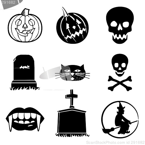 Image of Halloween icons collection