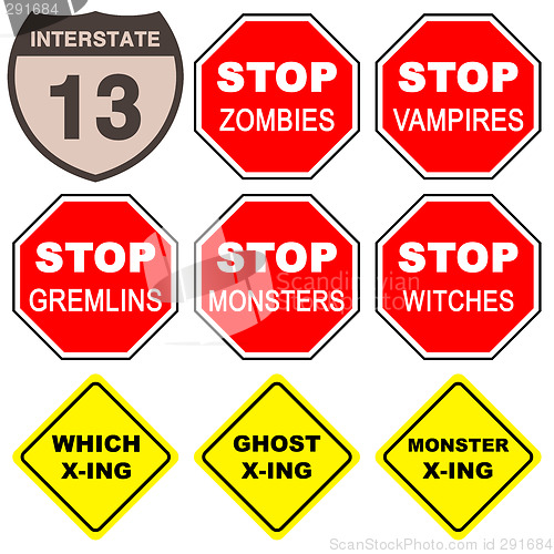 Image of Halloween signs collection