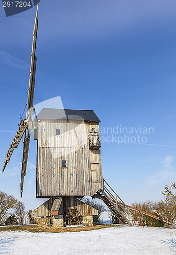 Image of Traditional Windmill in Winter