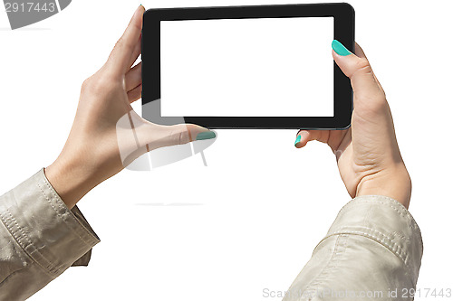 Image of Photographing selfie with tablet