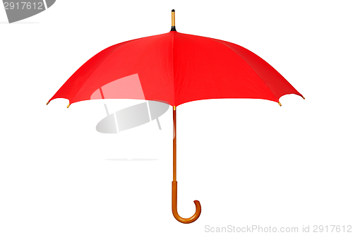 Image of Open red umbrella