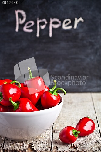 Image of red hot peppers in bowl 