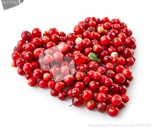 Image of heart shape of fresh berries