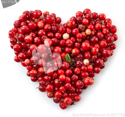 Image of heart shape of fresh berries