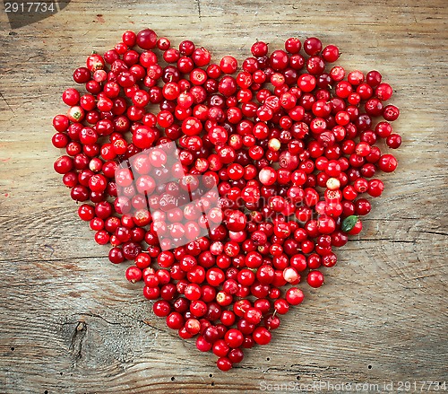 Image of heart shape of fresh berries