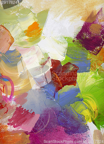 Image of abstract paint textures on canvas