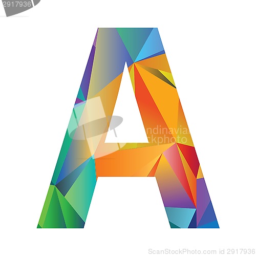 Image of letter of different colors